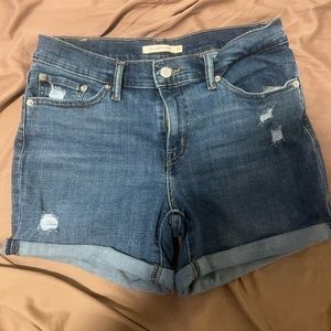 Levi's Mid Length Women's Jean Shorts Medium Wash